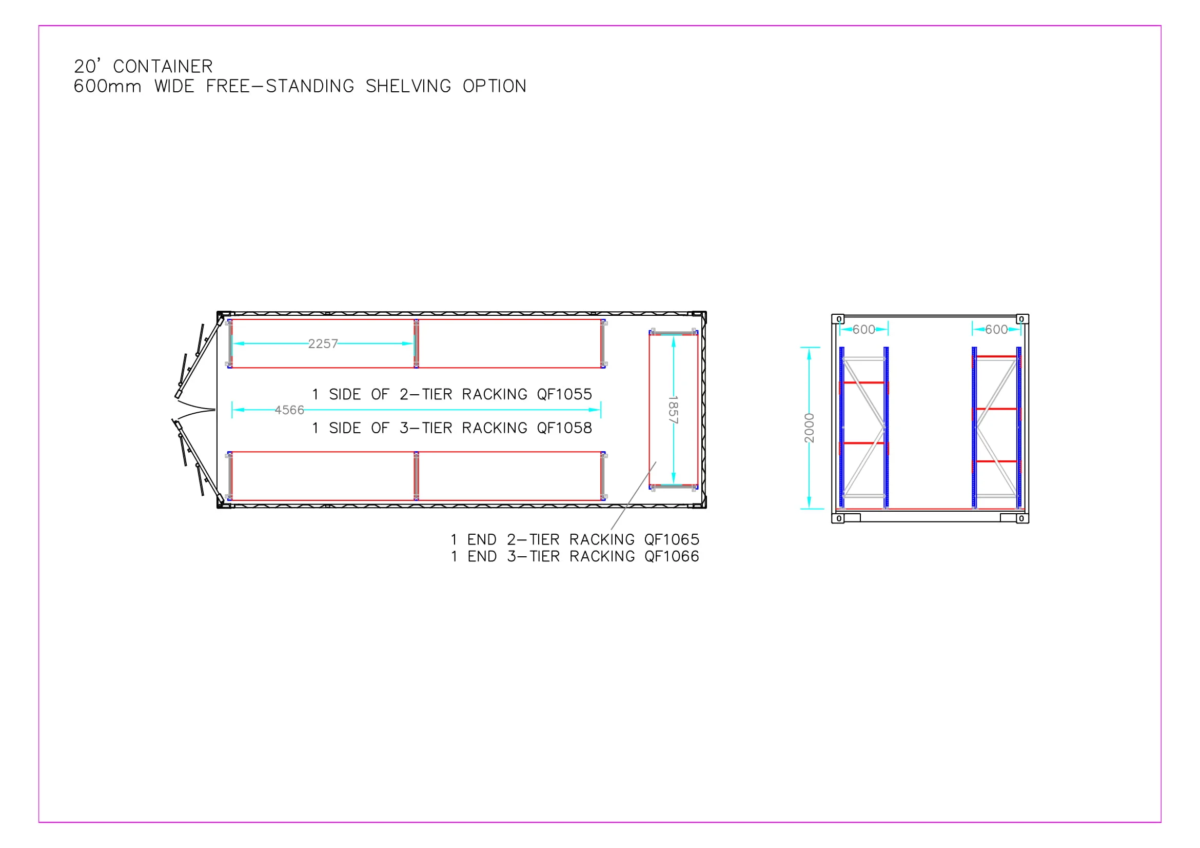 Adjustable Heavy Duty Three Tier Racking for Rear of Container - Image 2